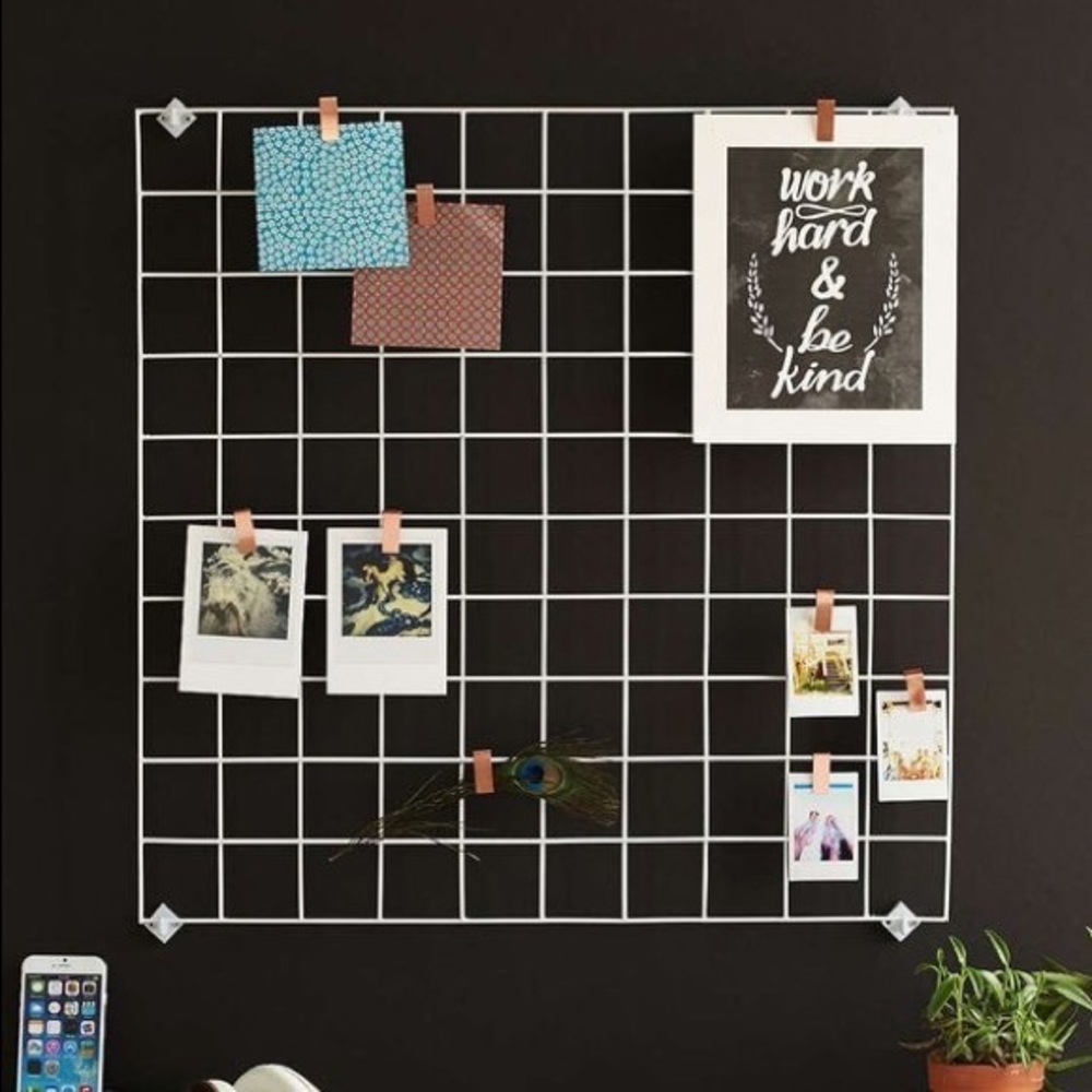 14" x 14" White, Grid Wire Board / Wire Panel / Wire Wall Grid